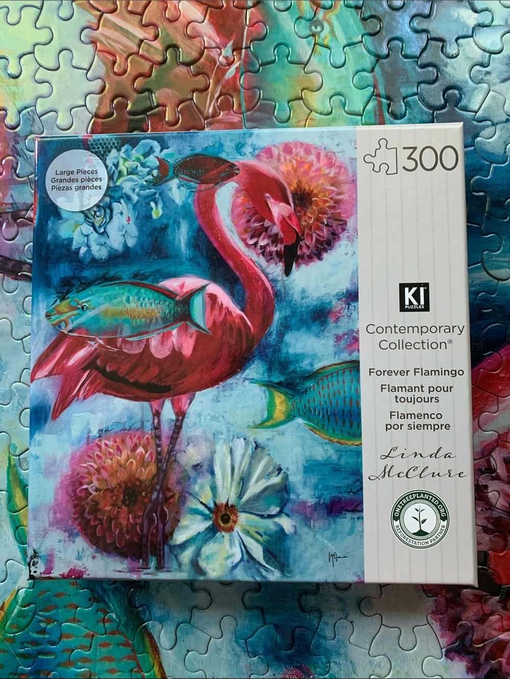 3/25$ KI Puzzles - Forever Flamingo Contemporary Collection Puzzle